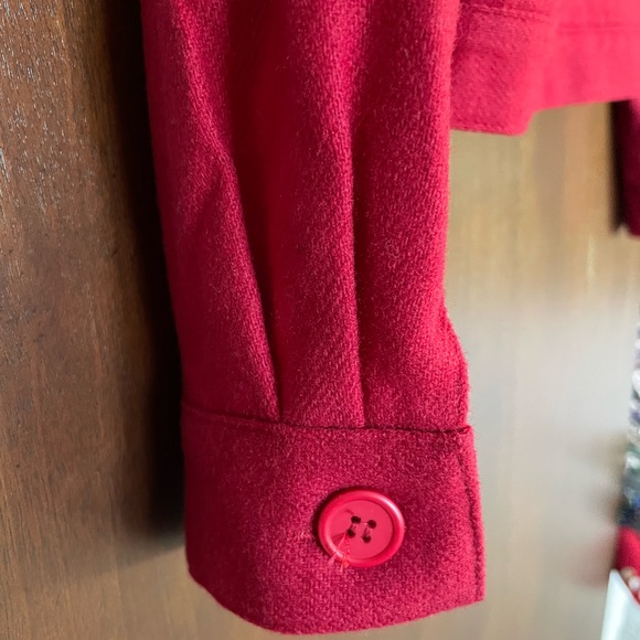 Bridgewater Classics Cranberry Red 100% Wool Bomber Jacket Coat Lightweight - Picture 10 of 15